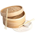 Bambus -Dampfer Geschenkset Lebensmittelbehälter zum Knödel